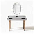 Coiffeuse moderne en bois avec miroir ovale dimensions 90 x 45 x 75cm