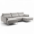 Canapé d'angle en tissu gris avec accoudoirs 250 x 90 x 85cm
