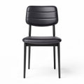Chaise en simili cuir noir avec pieds en métal 45 x 45 x 85cm