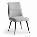 Chaise en tissu gris avec pieds en métal noir dimensions 45 x 50 x 90cm