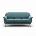 Canapé bleu en tissu dimensions 200 x 80 x 90cm design moderne à trois places
